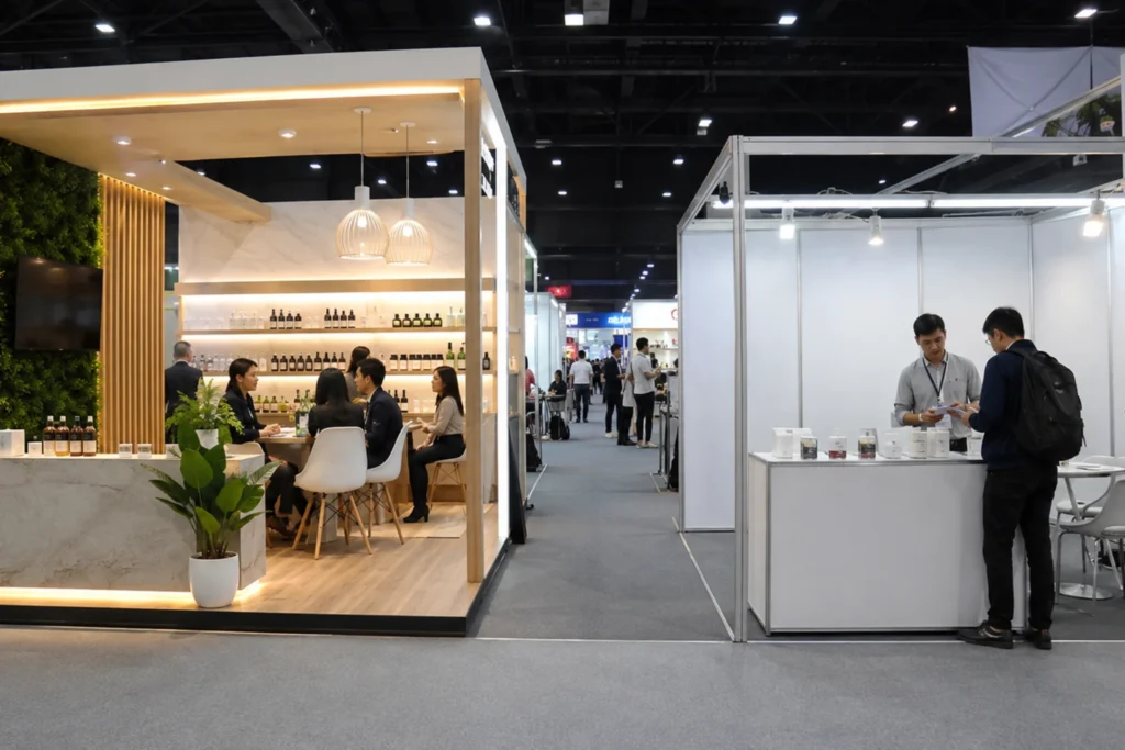 รับออกแบบบูธ Custom Booth ดีกว่าบูธสำเร็จรูปไหม