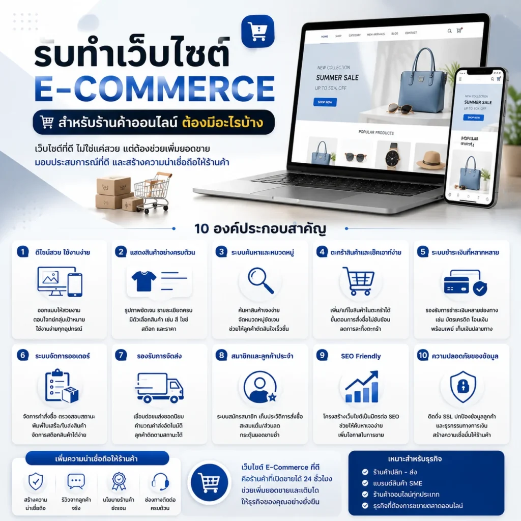 รับทำเว็บไซต์
E-Commerce