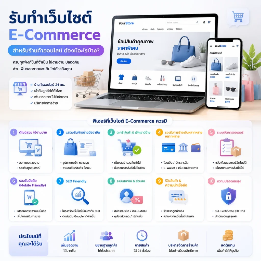 รับทำเว็บไซต์
E-Commerce